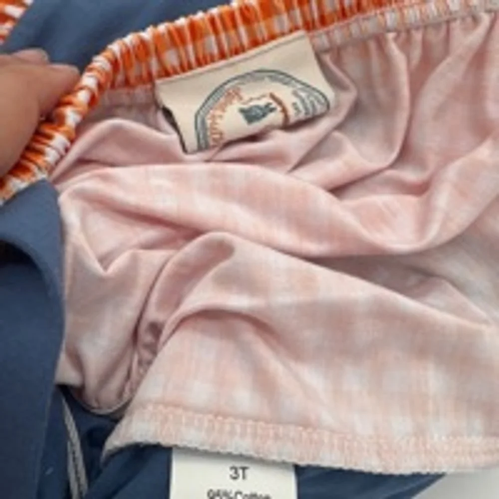 Girls Pumpkin Romper Size 3T Blue Orange